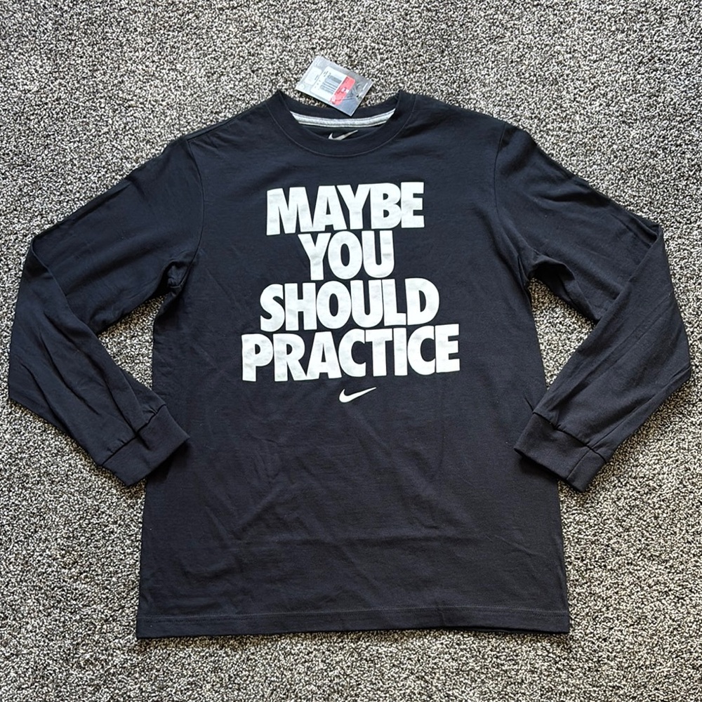 NEW! Nike Boy's Black Long Sleeve Shirt- YL